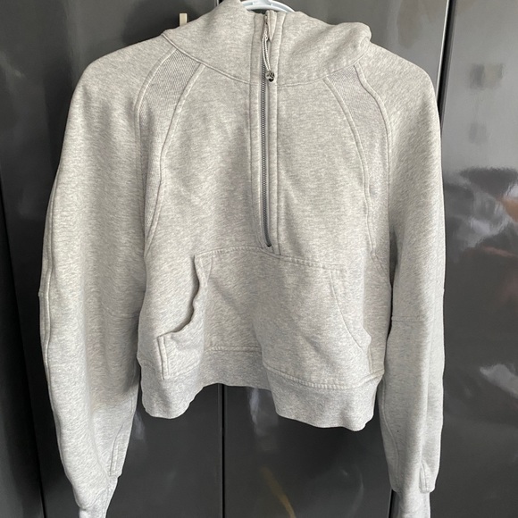Scuba oversized half zip hoodie Heather ultra light grey - Picture 2 of 5